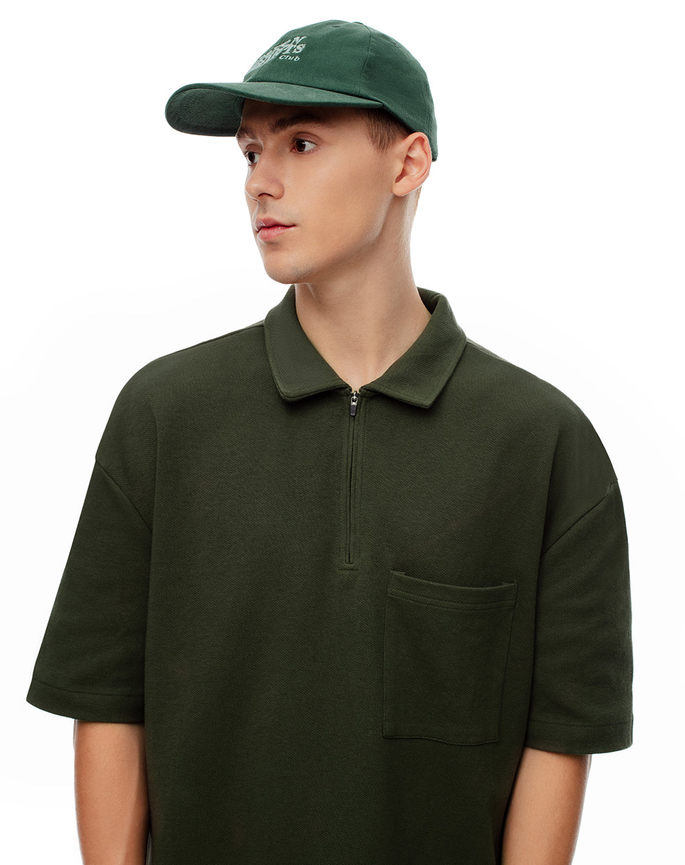 Polo regular algodón verde hombre