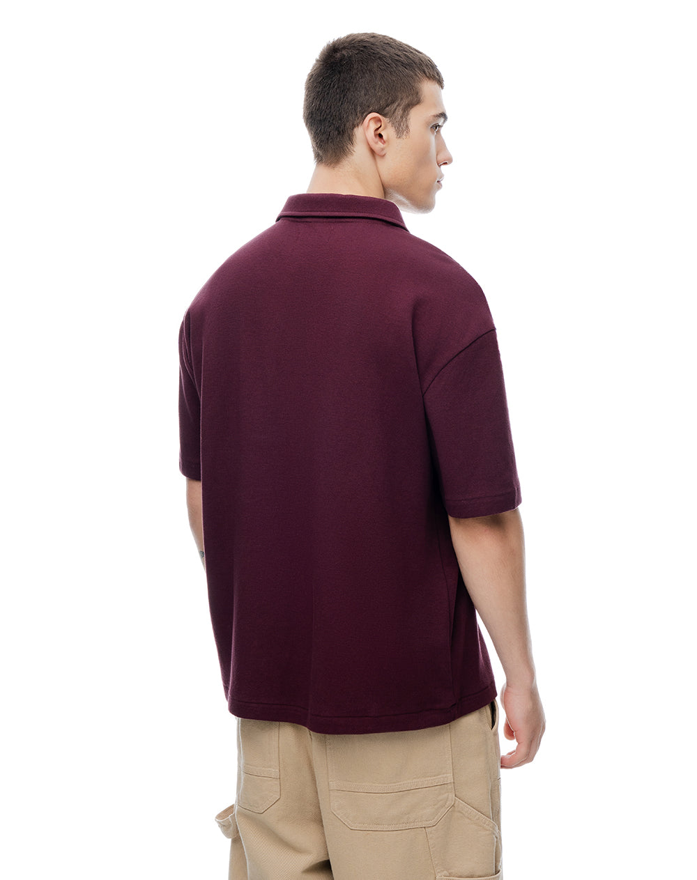 Polo regular algodón vino tinto hombre