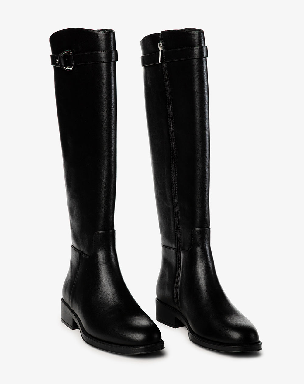 Caña Alta Botas De Cuero Negro Botas Caña Alta Tipo Ecuestre