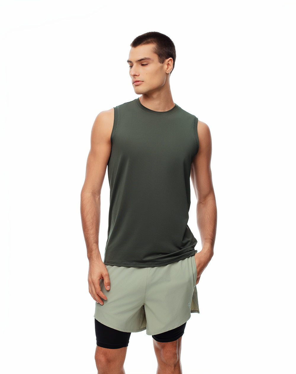 Short pantaloneta verde bloques