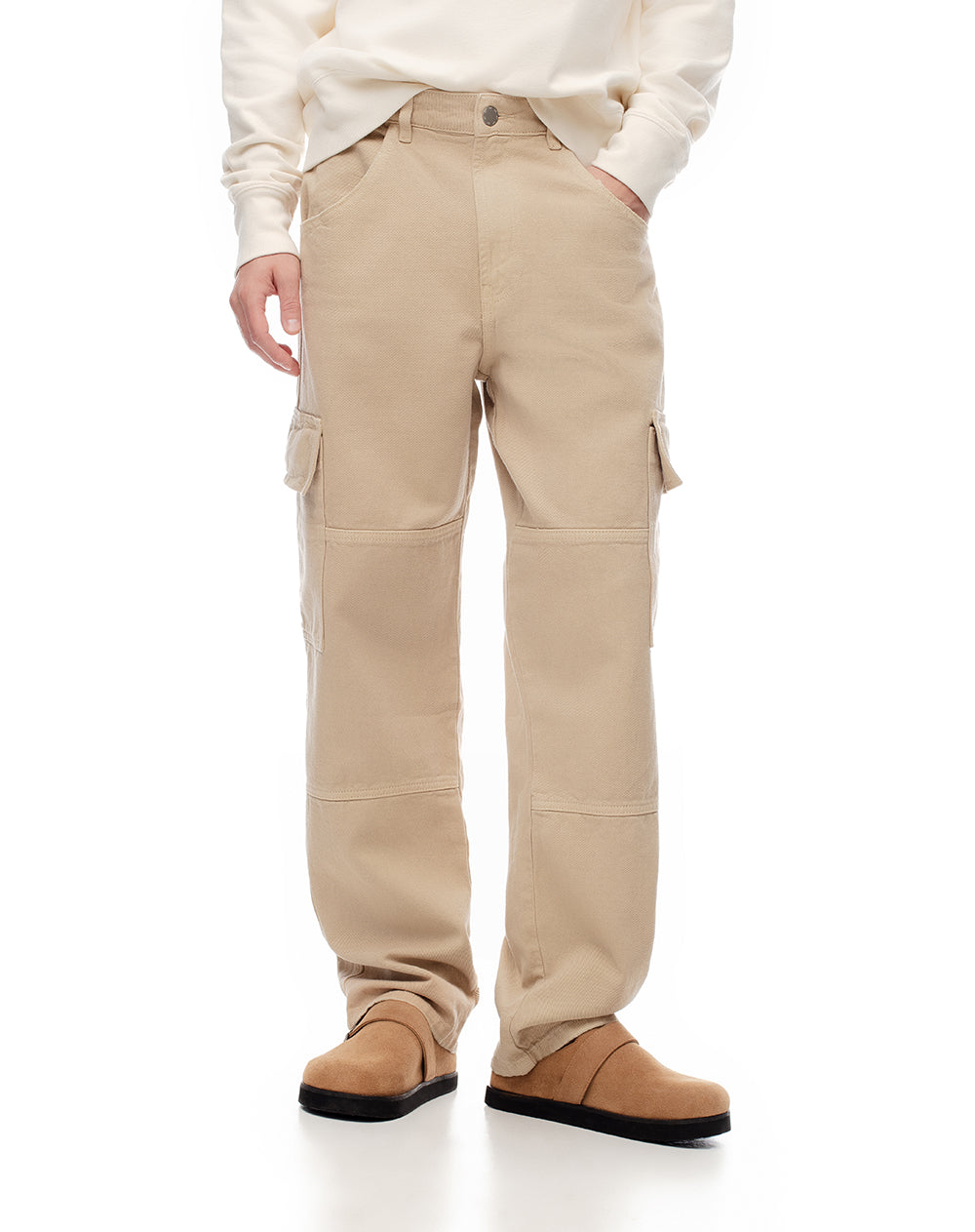 Jean regular fit tiro medio cafe