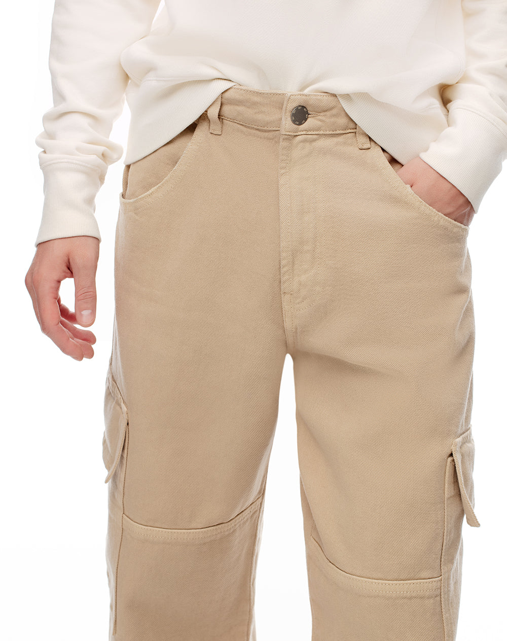Jean regular fit tiro medio cafe