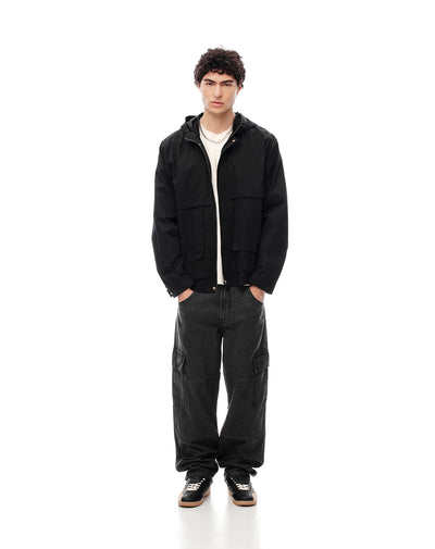 Jean cargo recto negro hombre