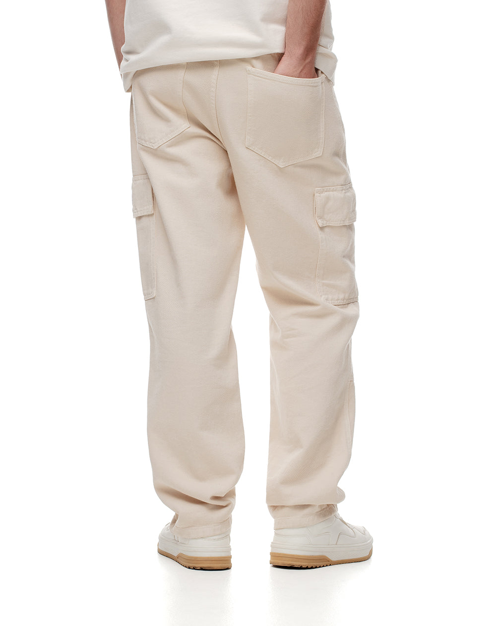 Jean cargo recto vainilla hombre
