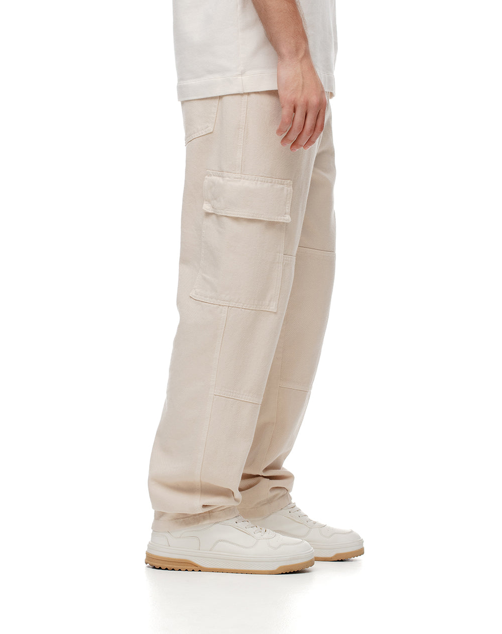 Jean cargo recto vainilla hombre