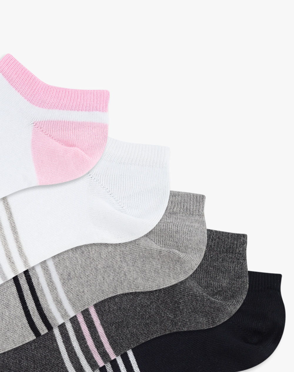 Medias deportivas mujer tobillera corta pack x5 surtido