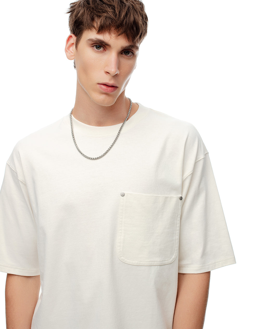 Camiseta regular fit manga corta vainilla