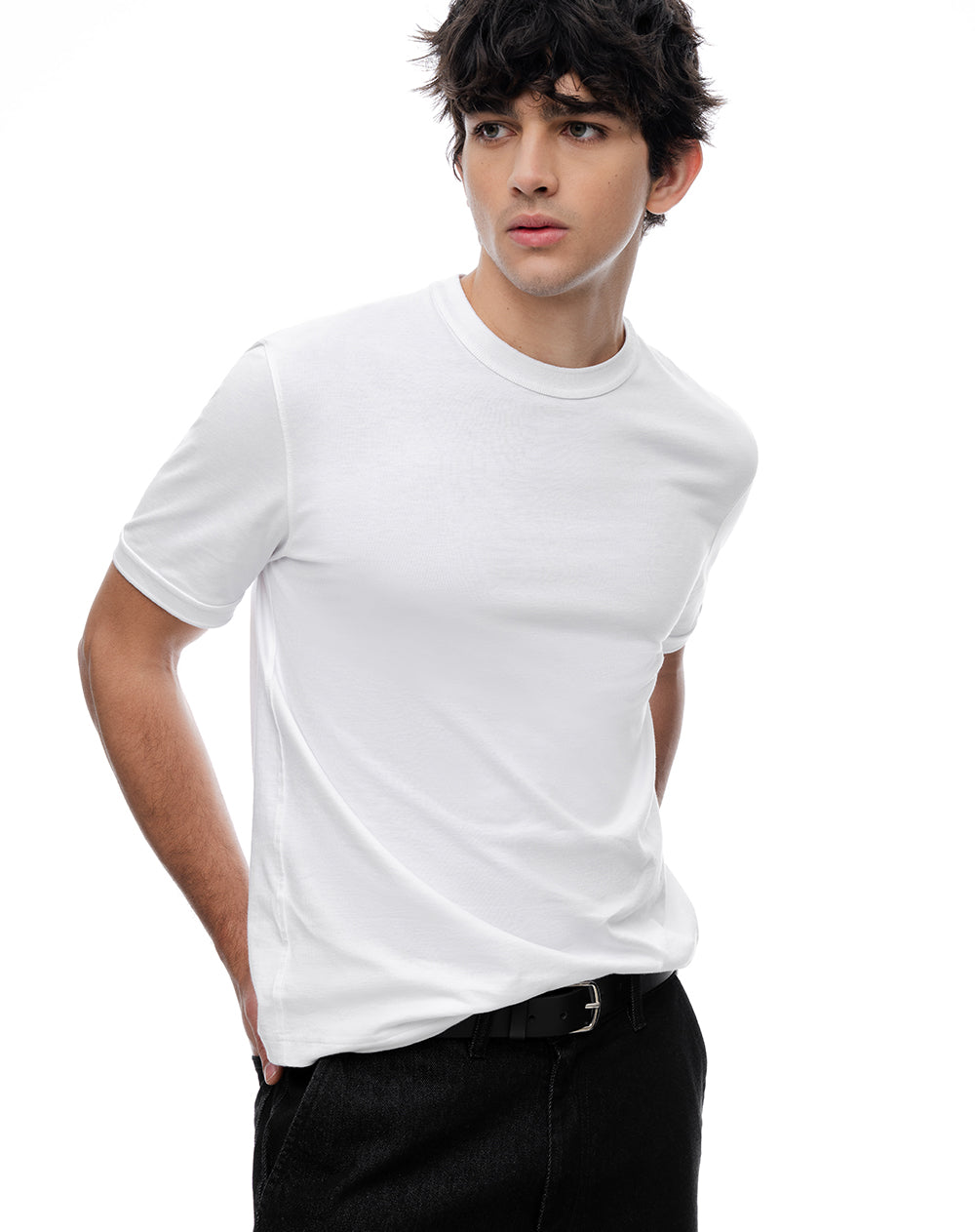 Camiseta regular algodón blanca hombre
