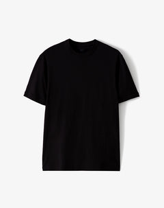 Camiseta regular algodón negra hombre