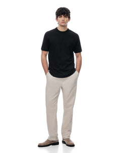 Camiseta regular algodón negra hombre