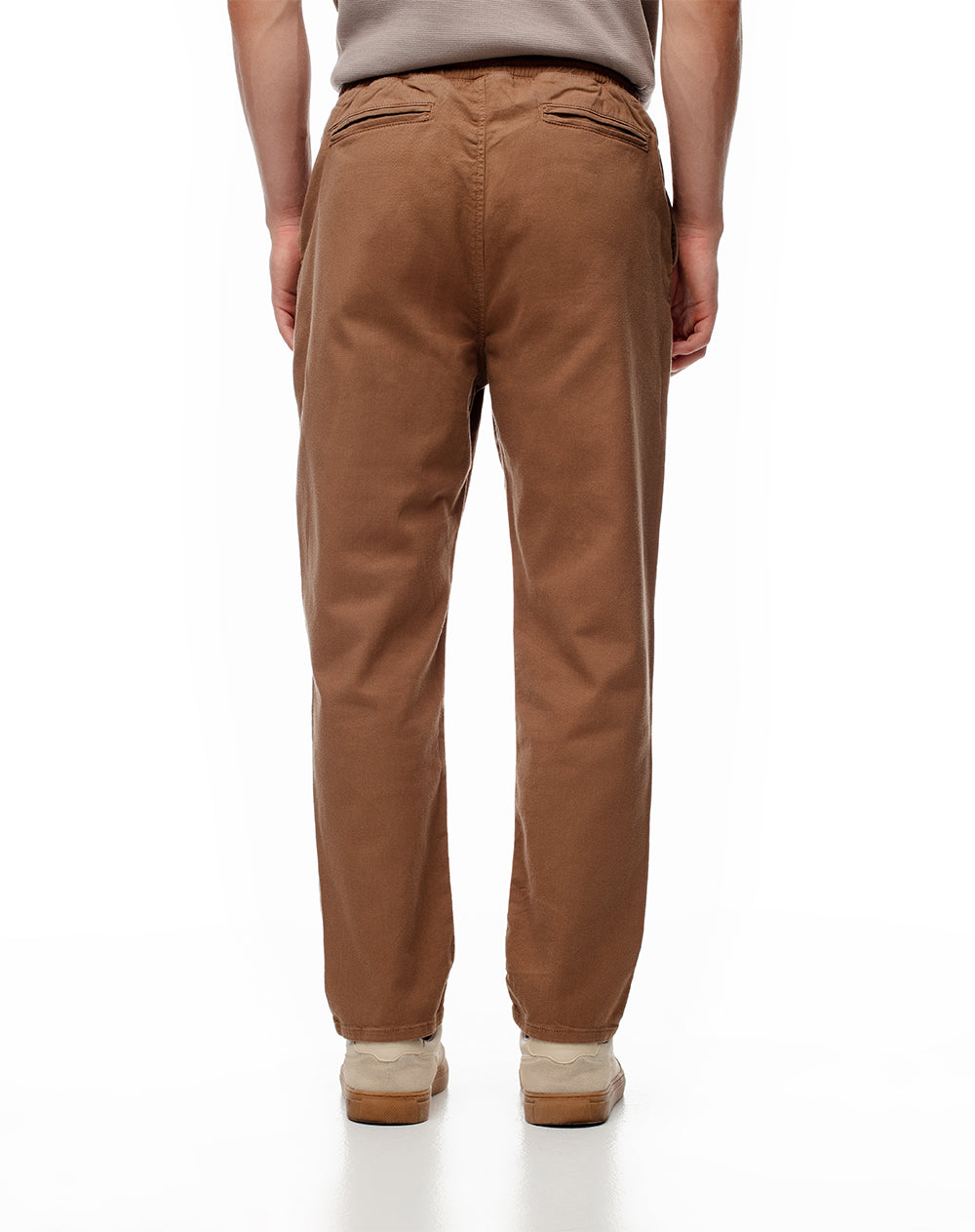 Pantalón regular drill algodón café hombre
