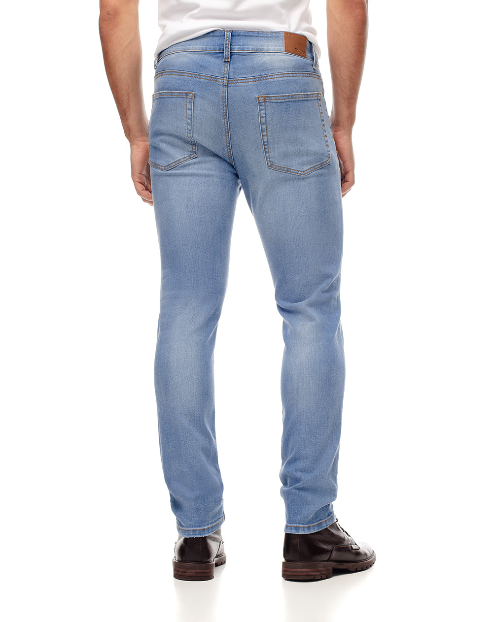 Jean skinny fit tiro medio indigo claro
