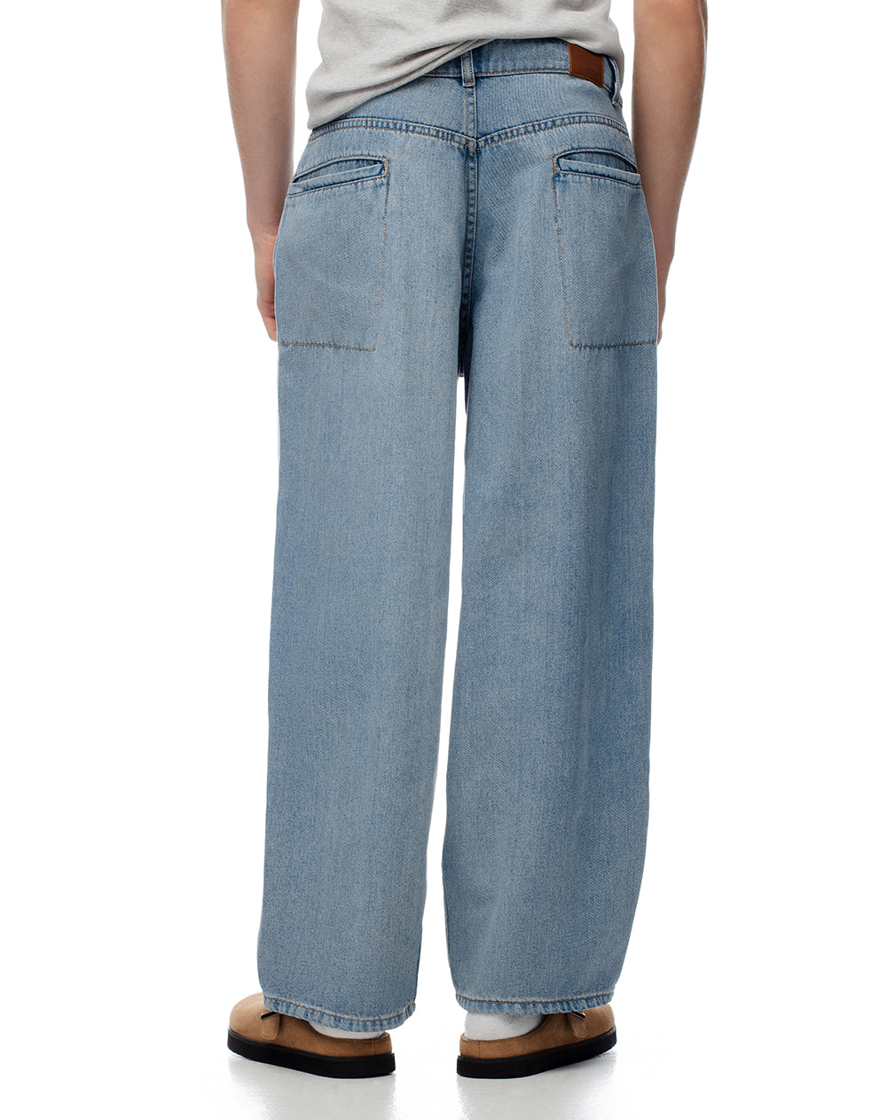 Jean loose algodón índigo medio hombre