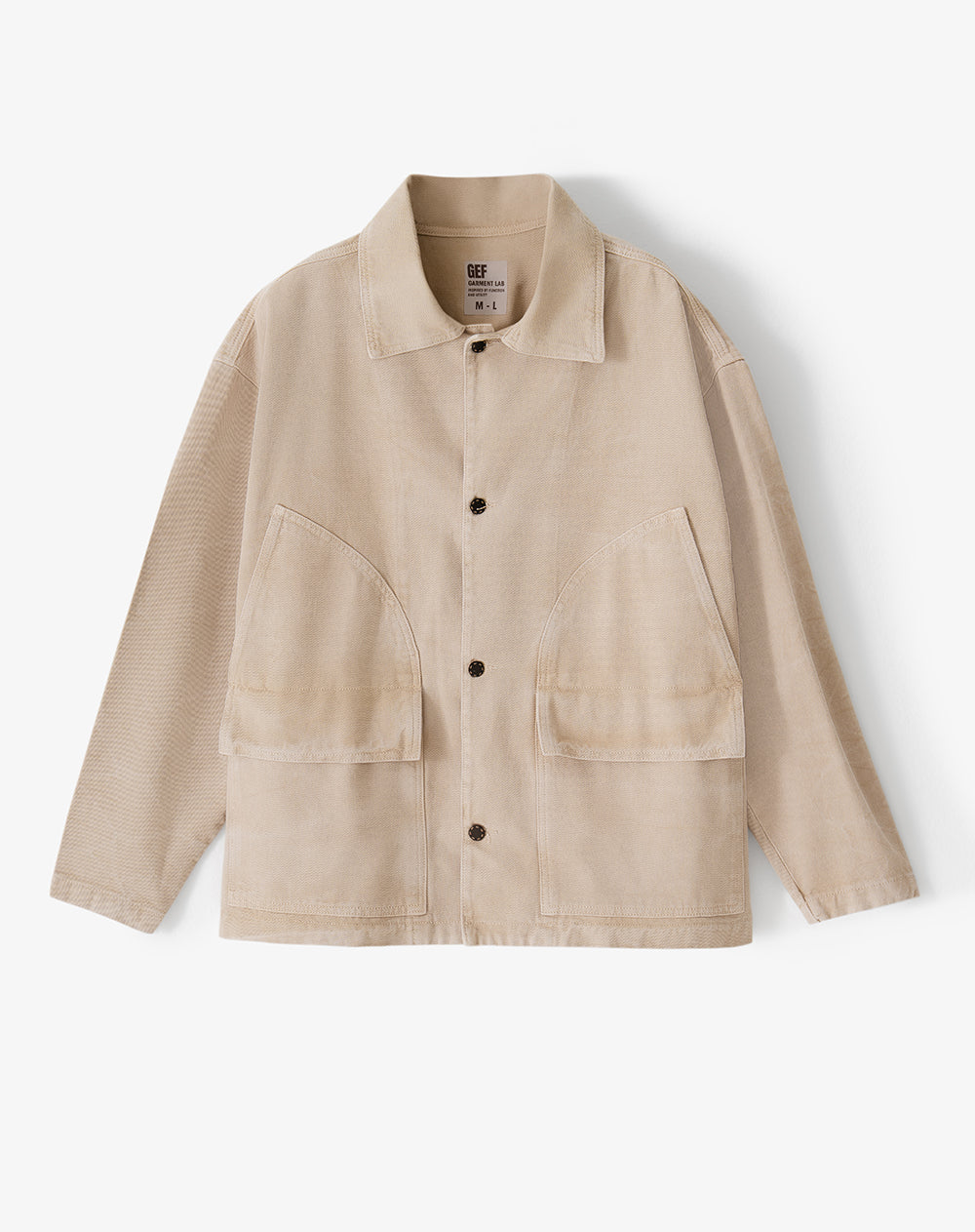 Chaqueta oversized fit sin capucha café hombre