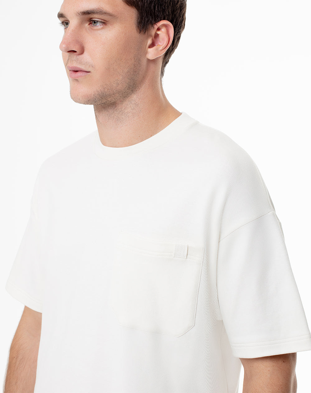 Camiseta oversize algodón vainilla hombre