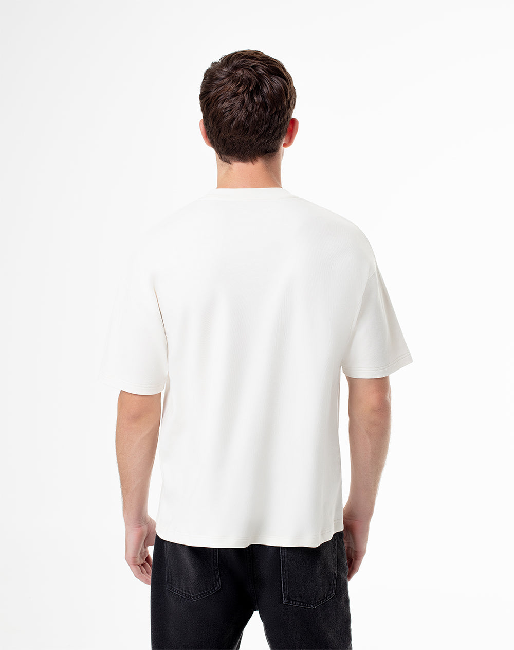 Camiseta oversize algodón vainilla hombre