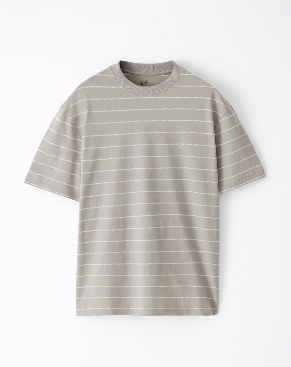 Camiseta regular algodón café rayas hombre