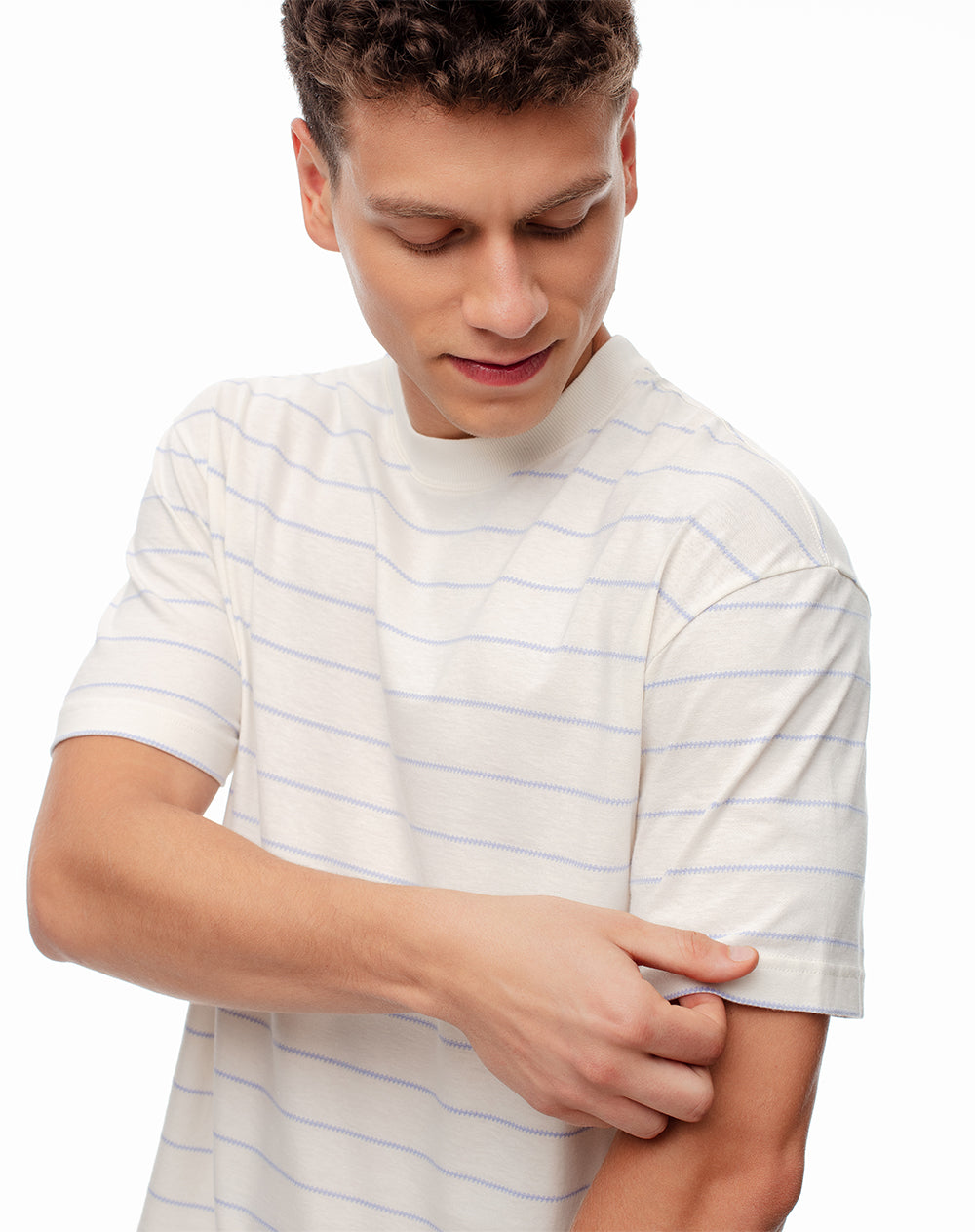 Camiseta regular algodón habano rayas hombre