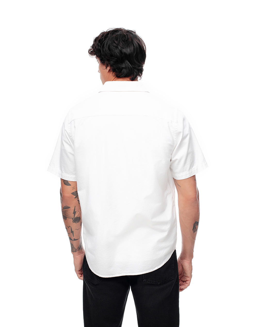 Camisa manga corta regular algodón blanca hombre