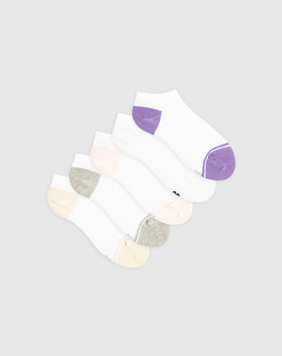 Medias niña tobillera corta algodón pack x5 surtido