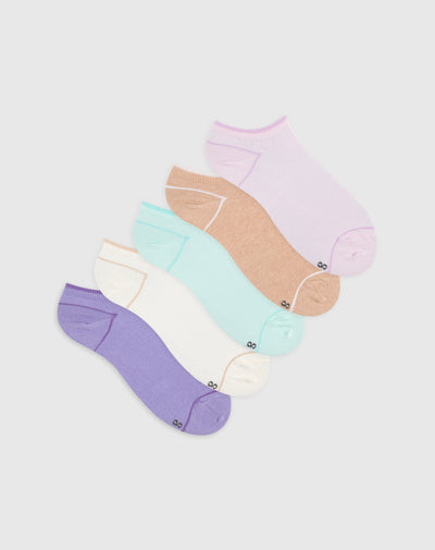 Medias para mujer tobilleras cortas secado rápido pack x5unds surtidas