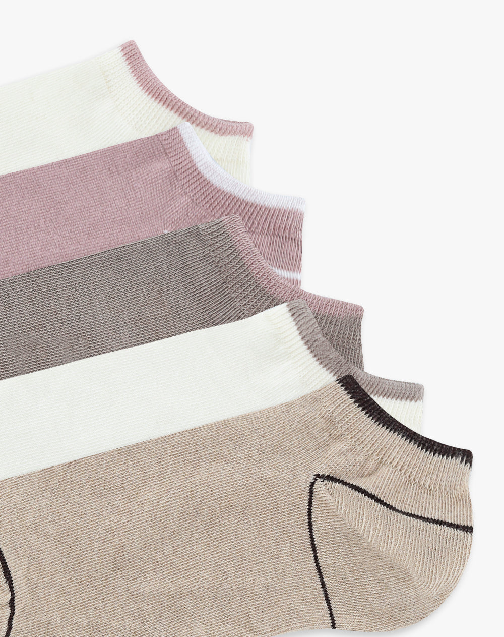 Medias mujer tobillera corta pack x5 surtido