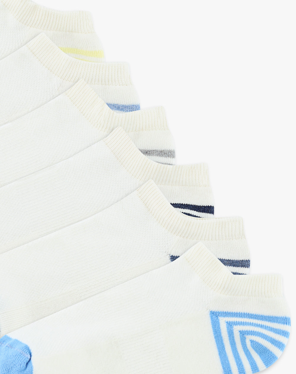 Medias mujer tobillera corta pack x6 blancas
