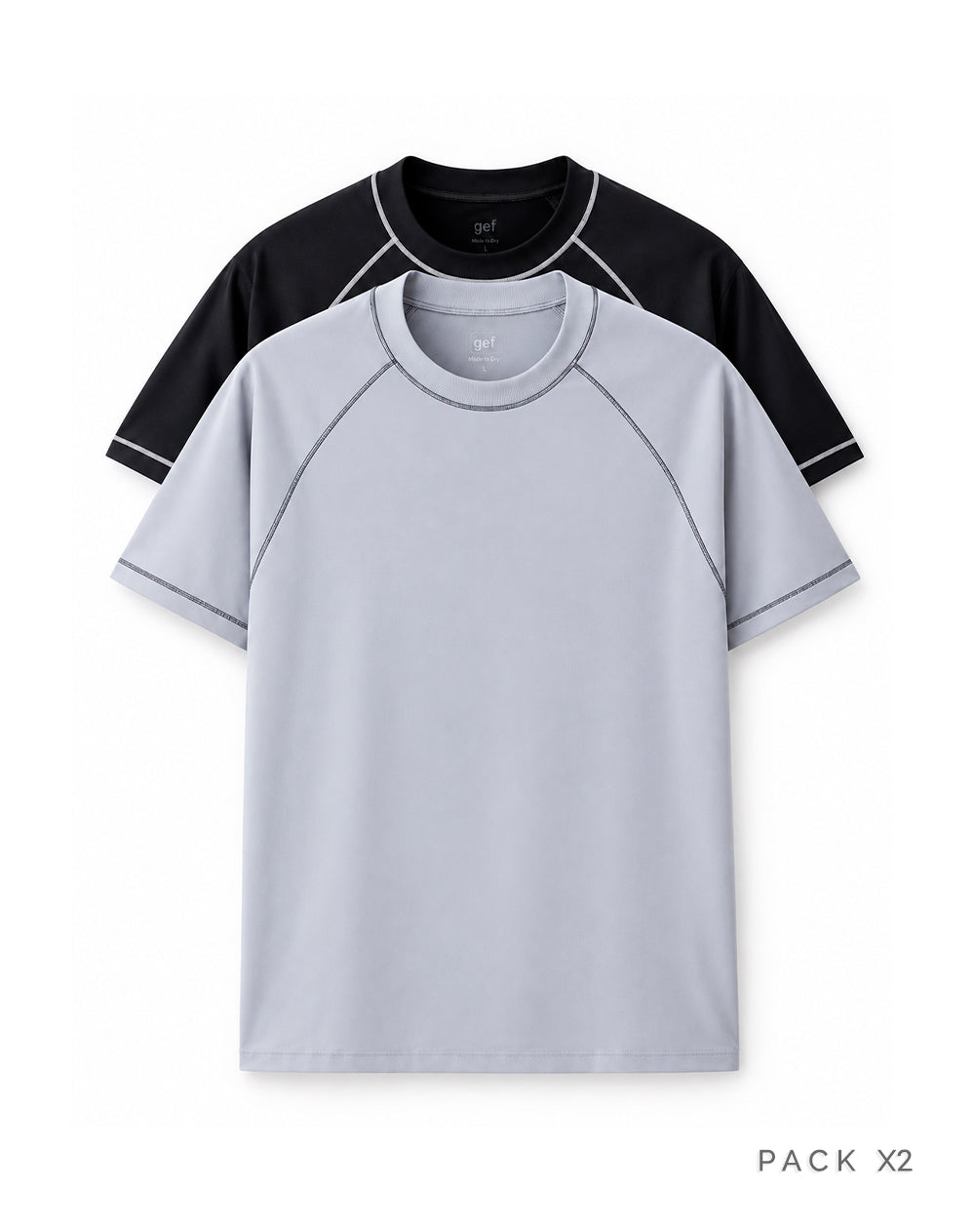Camiseta deportiva secado rápido x2unds surtidas hombre