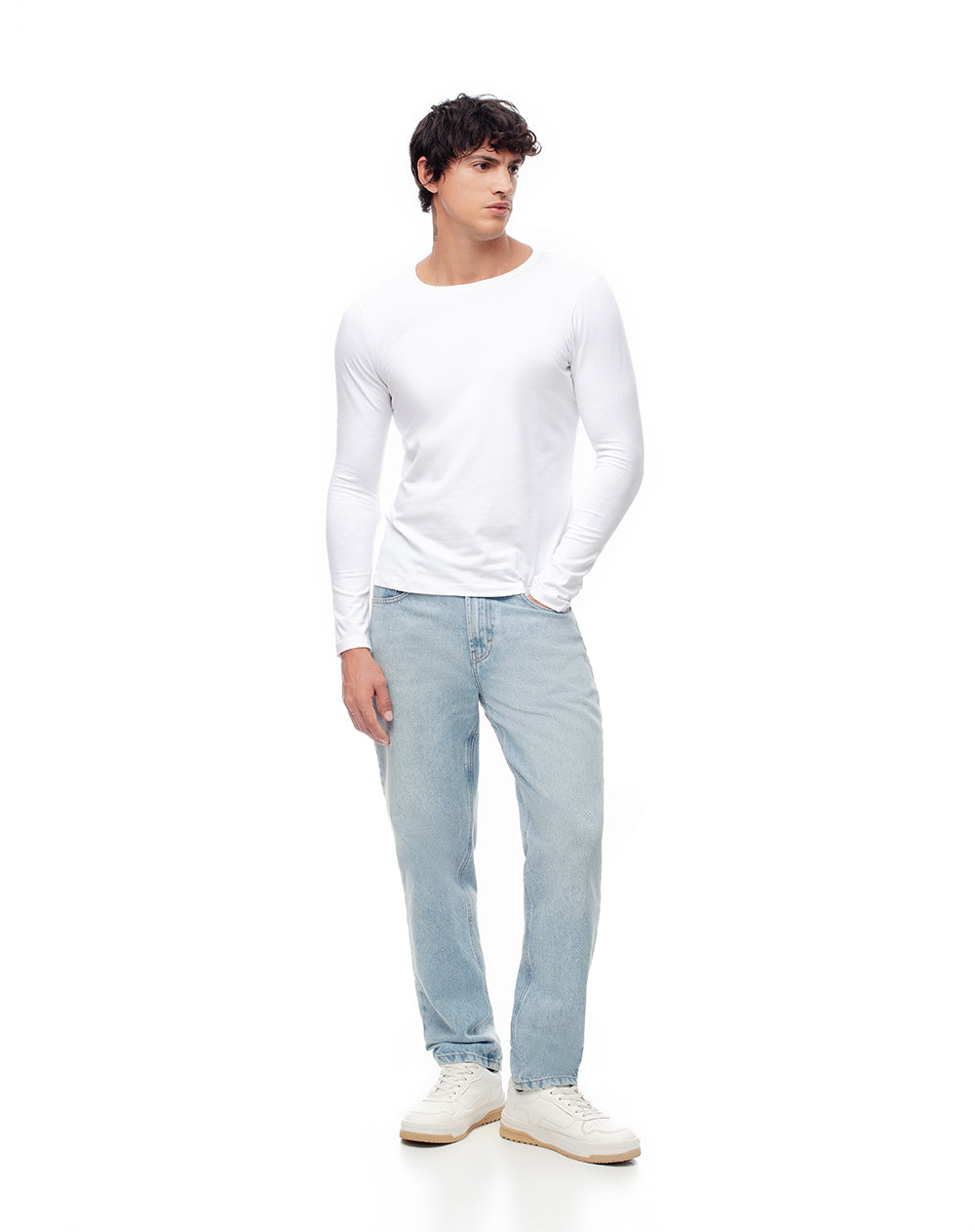 Jean tappered índigo claro hombre