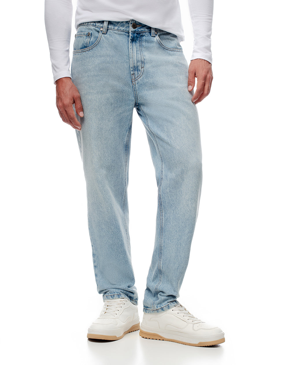 Jean tappered índigo claro hombre