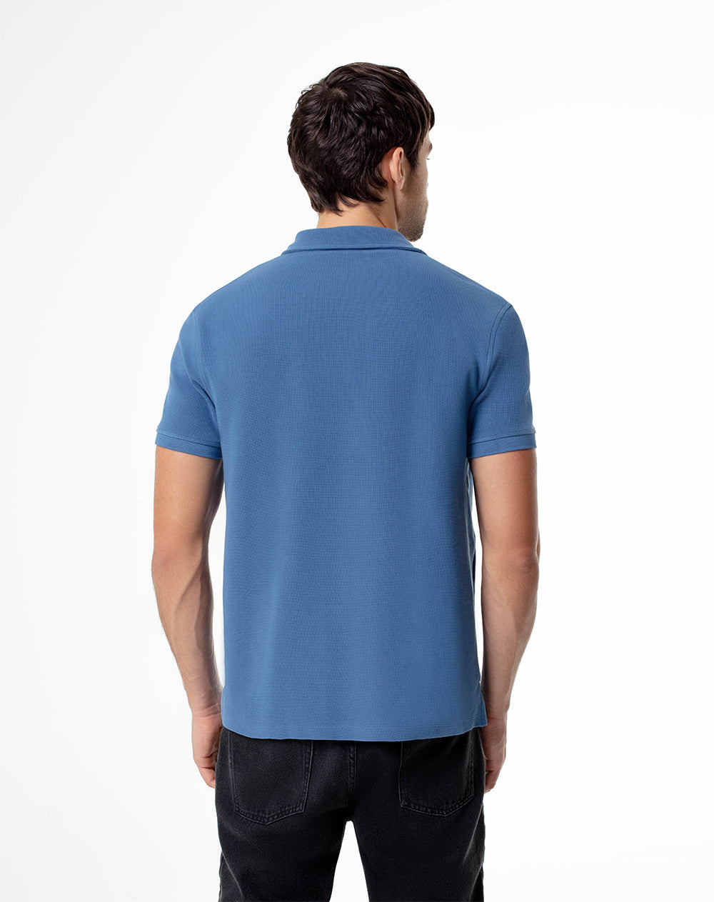 Polo regular algodón azul hombre