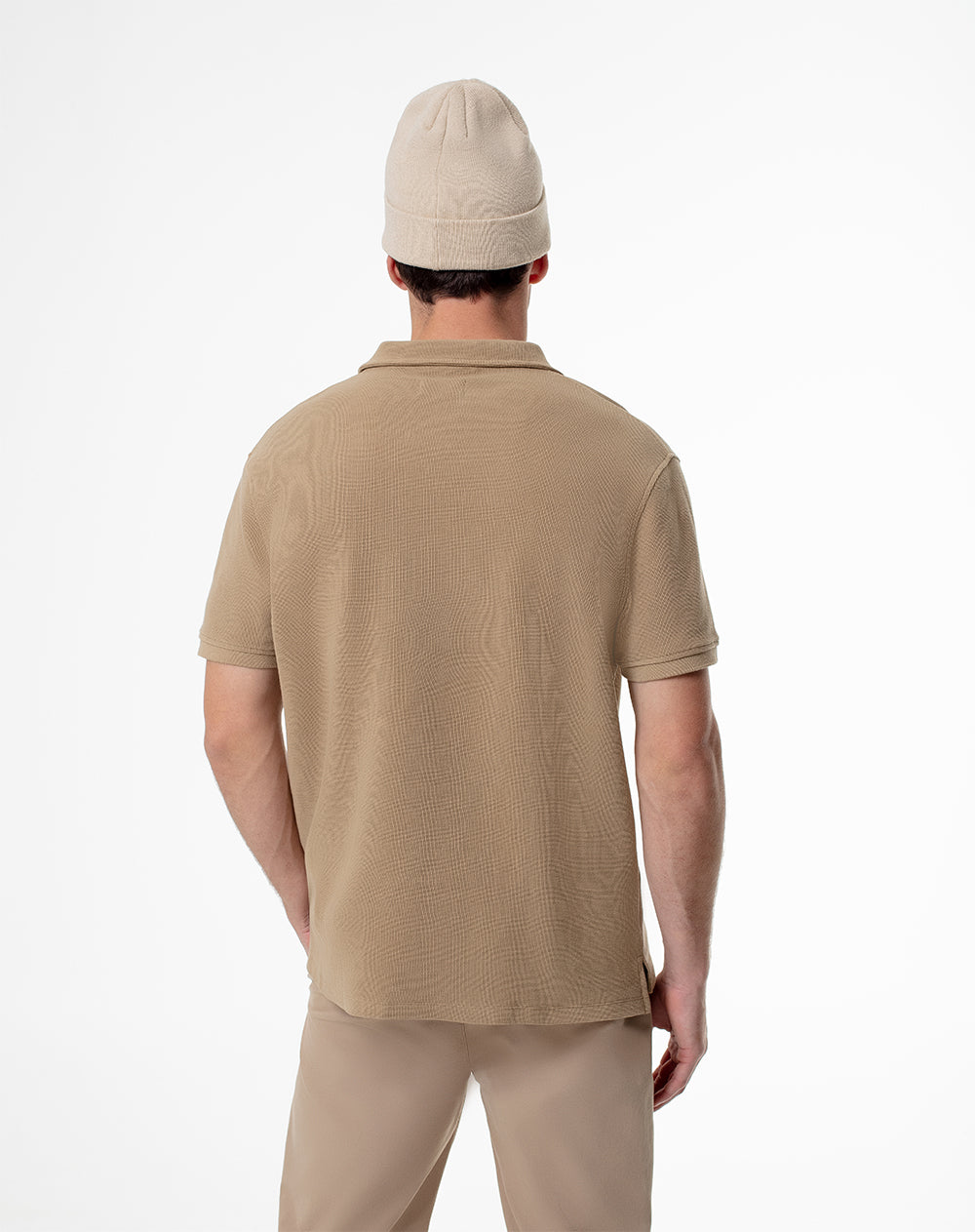 Polo regular algodón habano hombre
