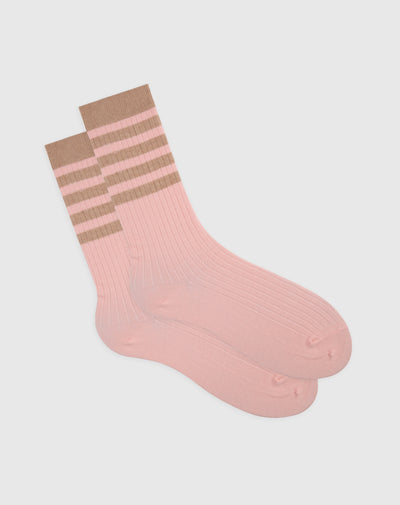 Medias mujer largas algodón rosadas