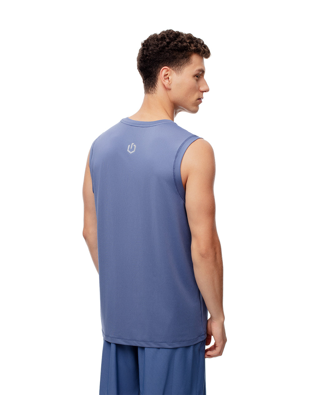 Camisilla deportiva antibacterial azul hombre