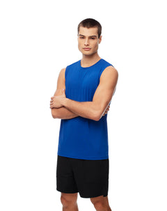 Camisilla deportiva antibacterial azul hombre