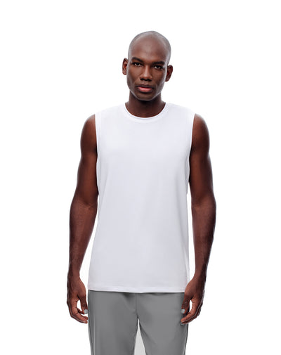 Camisilla deportiva antibacterial blanca hombre