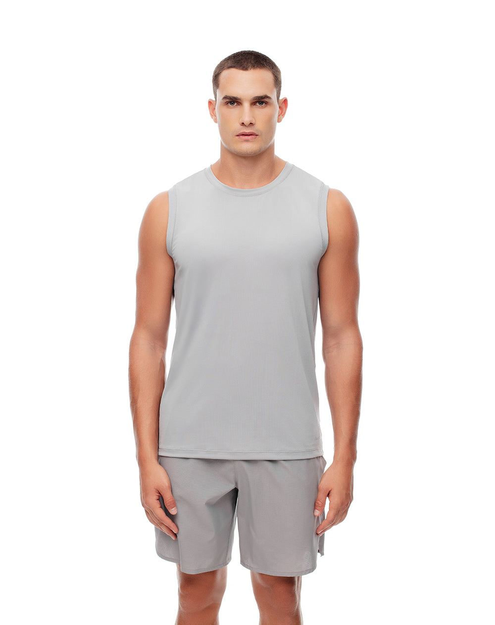 Camisilla deportiva antibacterial gris hombre