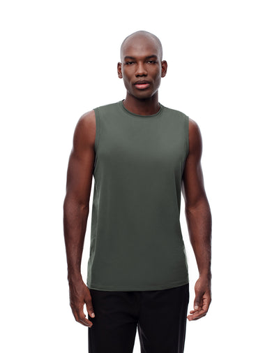 Camisilla deportiva antibacterial verde hombre