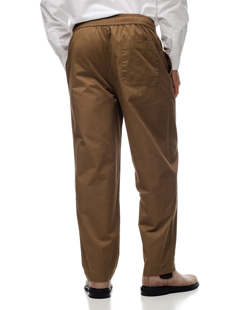 Pantalón recto drill algodón café hombre