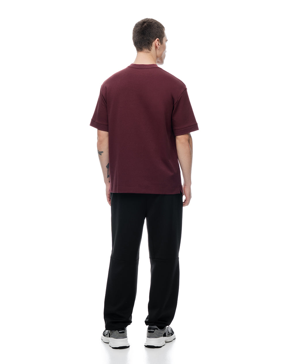 Camiseta relax oversize vino tinto hombre