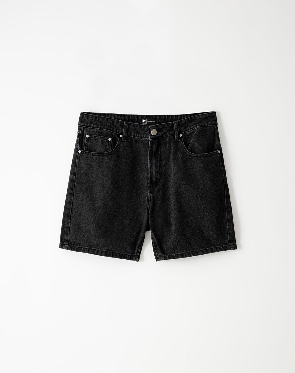 Bermuda denim regular negra hombre
