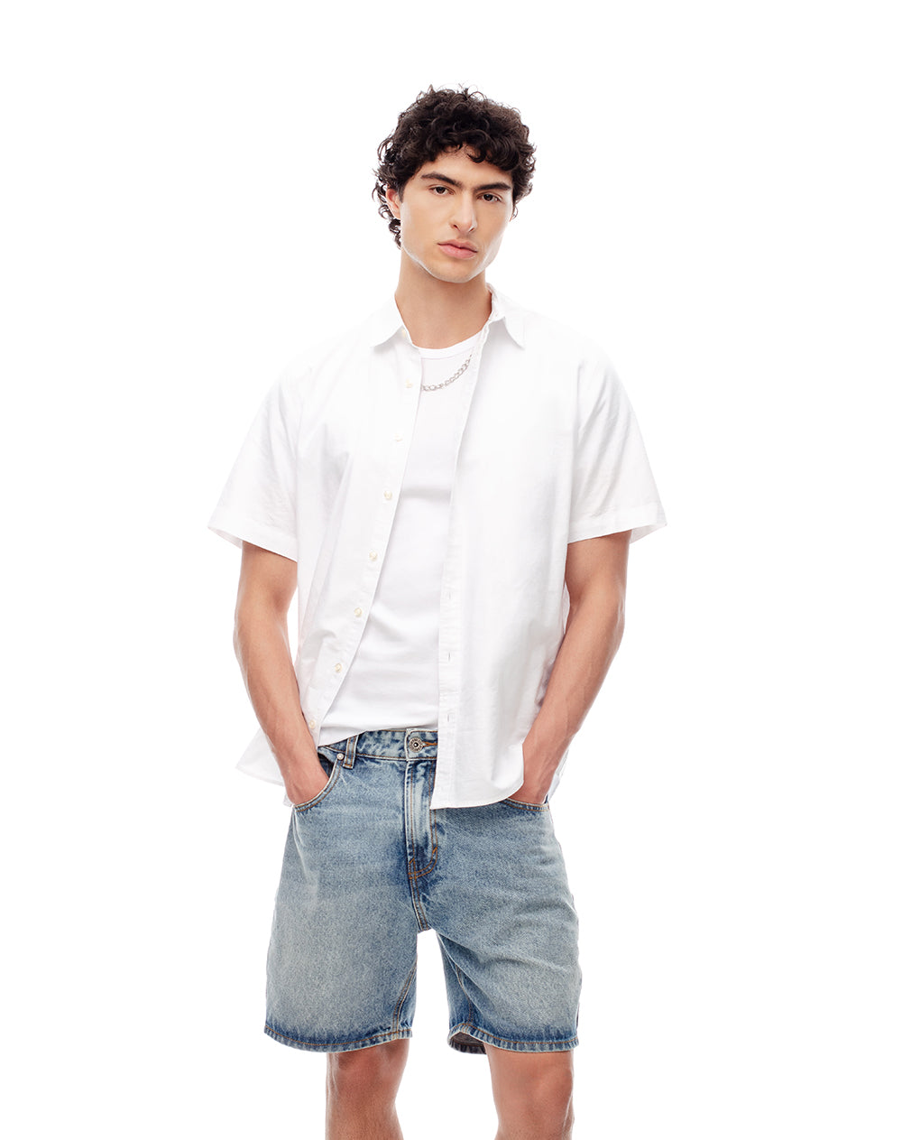 Bermuda denim regular índigo medio hombre