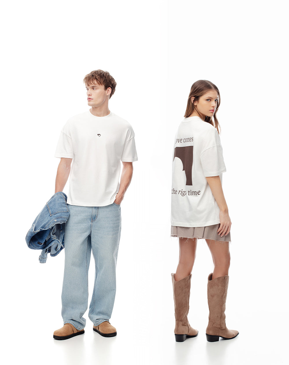 Camiseta regular algodón estampada vainilla unisex