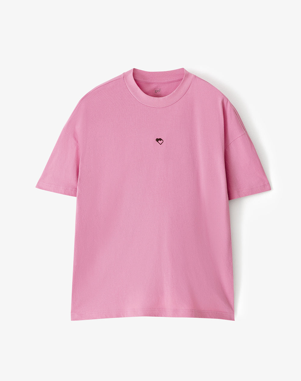 Camiseta regular algodón estampada rosa unisex