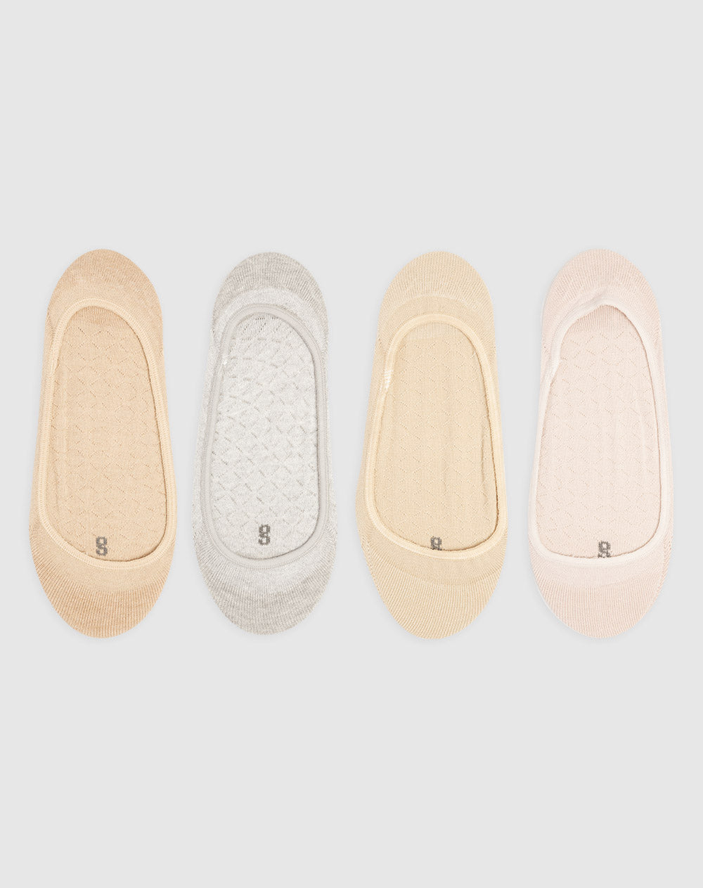 Medias mujer baleta algodón pack x4 surtido