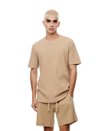 Camiseta oversize algodón habano hombre