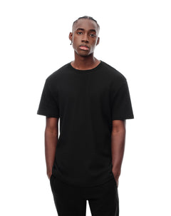 Camiseta regular algodón negra hombre