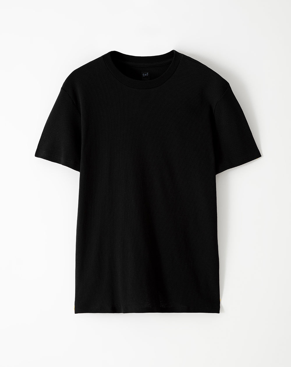 Camiseta regular algodón negra hombre