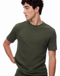 Camiseta regular algodón verde hombre