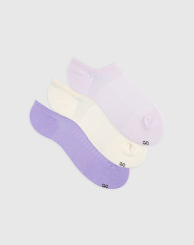 Medias mujer tobillera corta secado rápido pack x3 surtido